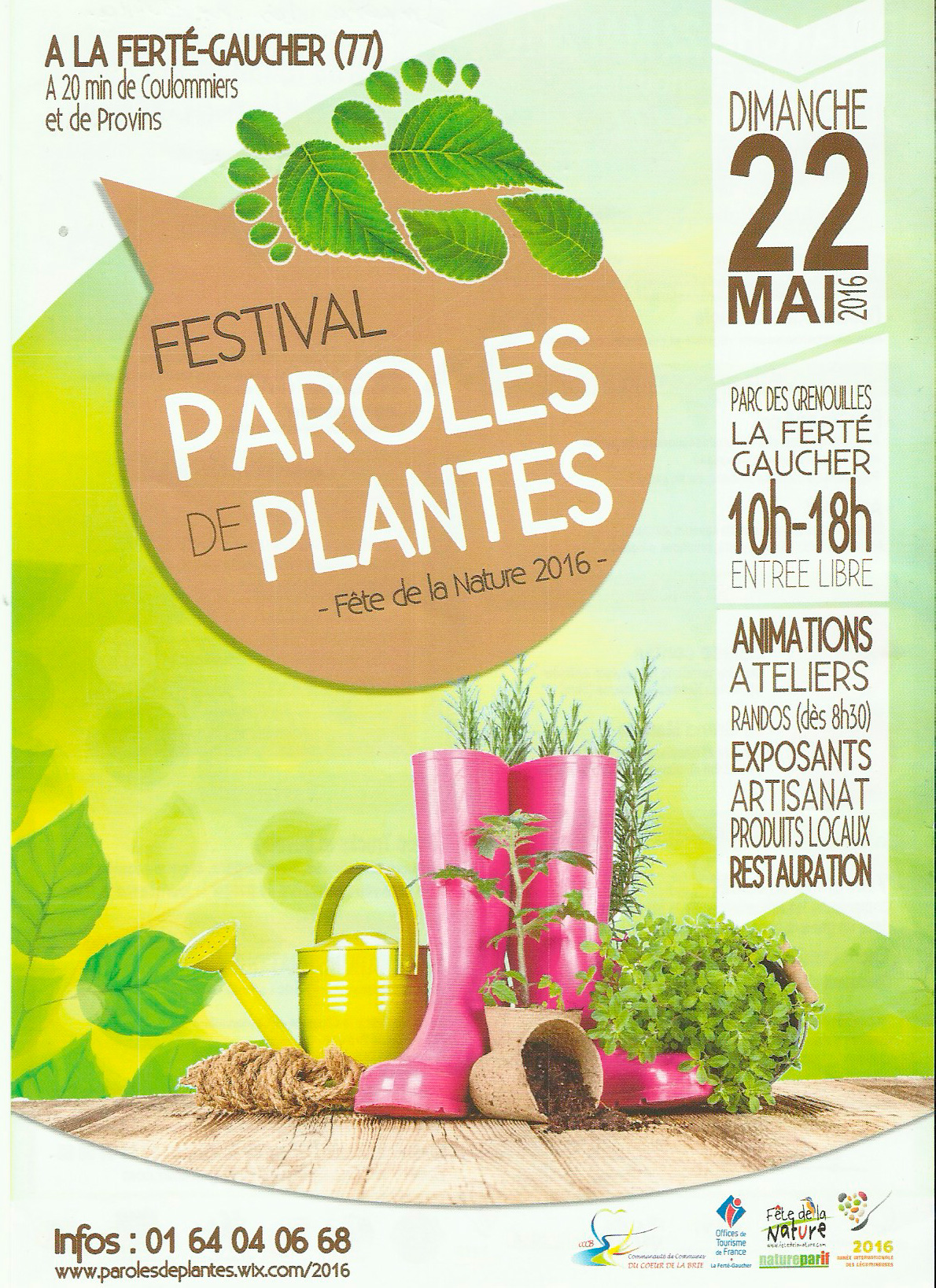 Affiche de l'évènement Festival paroles des Plantes , le 22 mai à la Fert-Gaucher